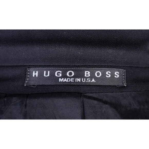 BOSS Hugo Boss Men 3 Button Blazer 40R Wool Solid Black Coat Jacket Blazer EUC - Picture 13 of 14